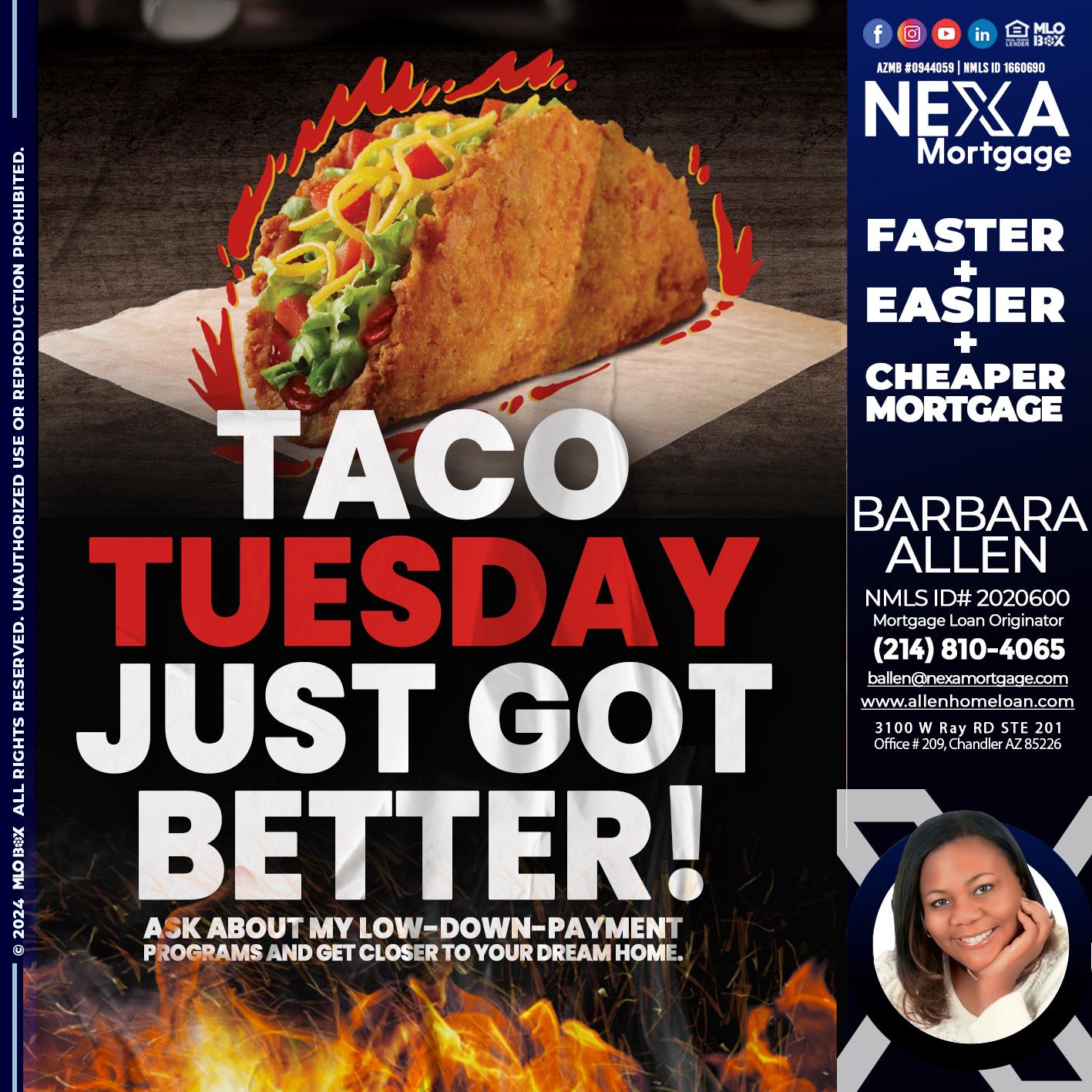 TACO TUESDAY - Barbara Allen -Mortgage Consultant