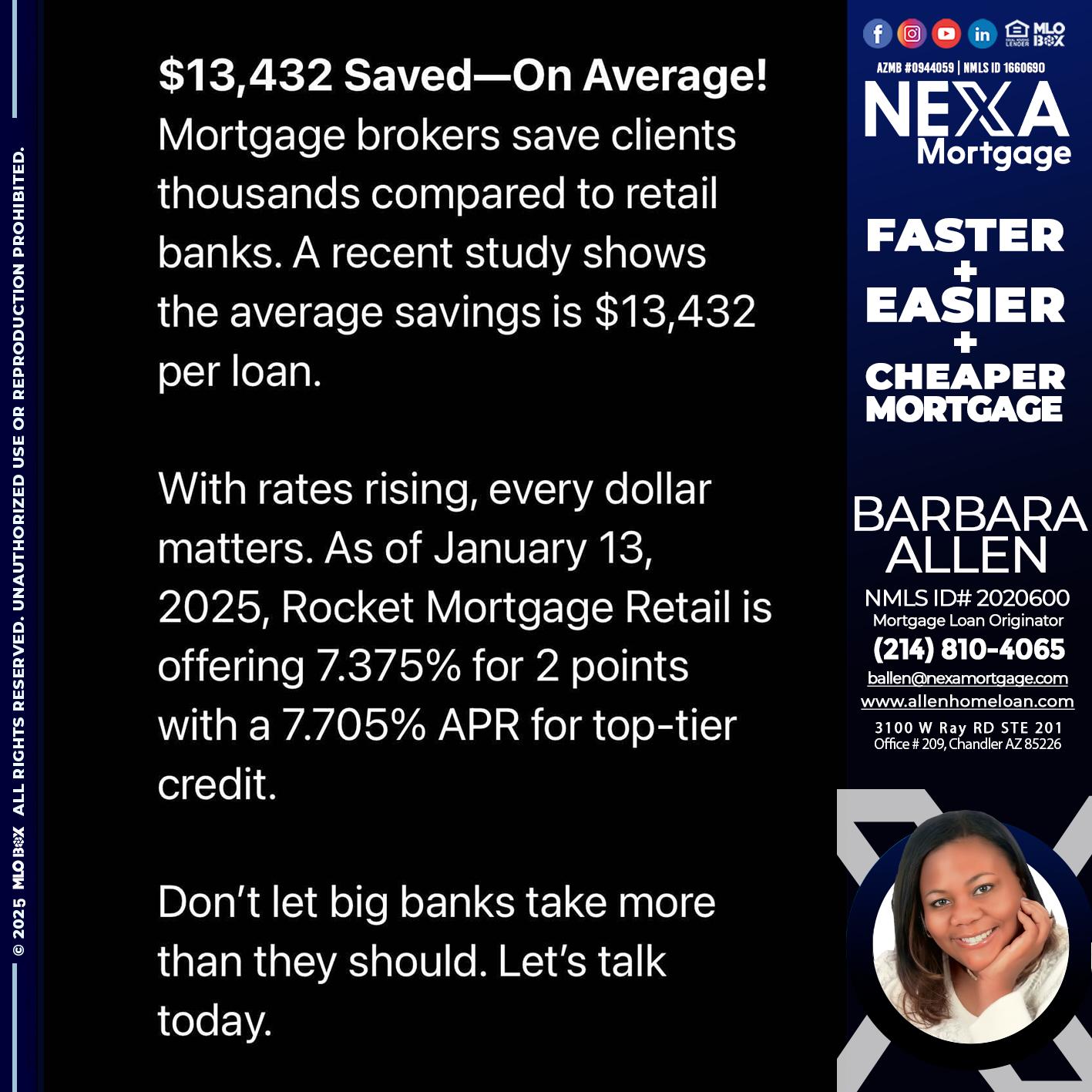 saved on average - Barbara Allen -Mortgage Consultant