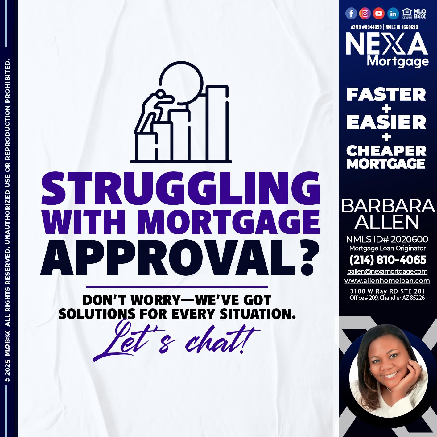 STRUGLING - Barbara Allen -Mortgage Consultant