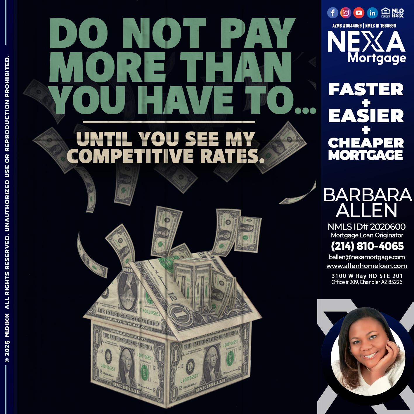 DO NOT PAY - Barbara Allen -Mortgage Consultant