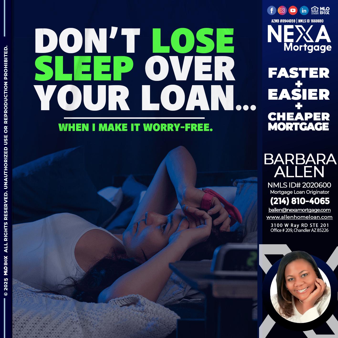 DONT LOSE - Barbara Allen -Mortgage Consultant