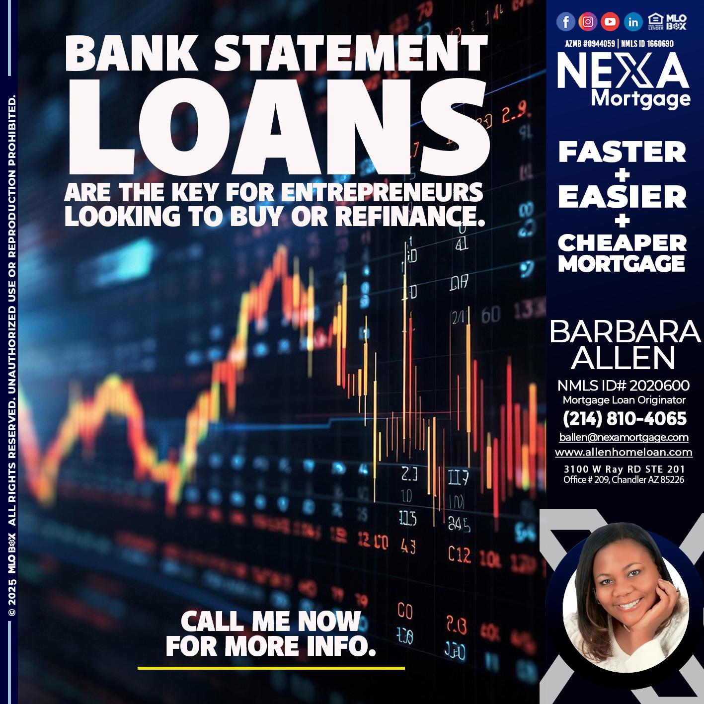 BANK STATEMENT - Barbara Allen -Mortgage Consultant