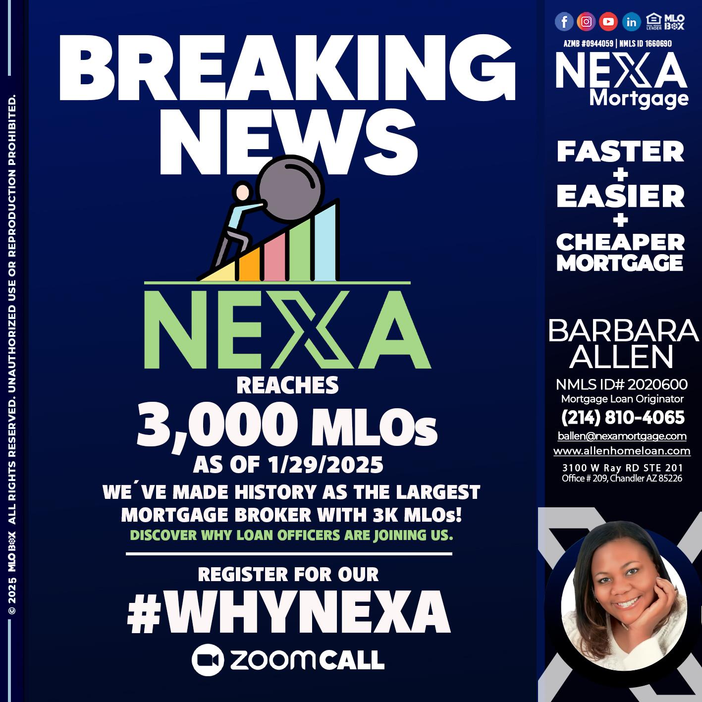 BREAKING NEWS - Barbara Allen -Mortgage Consultant