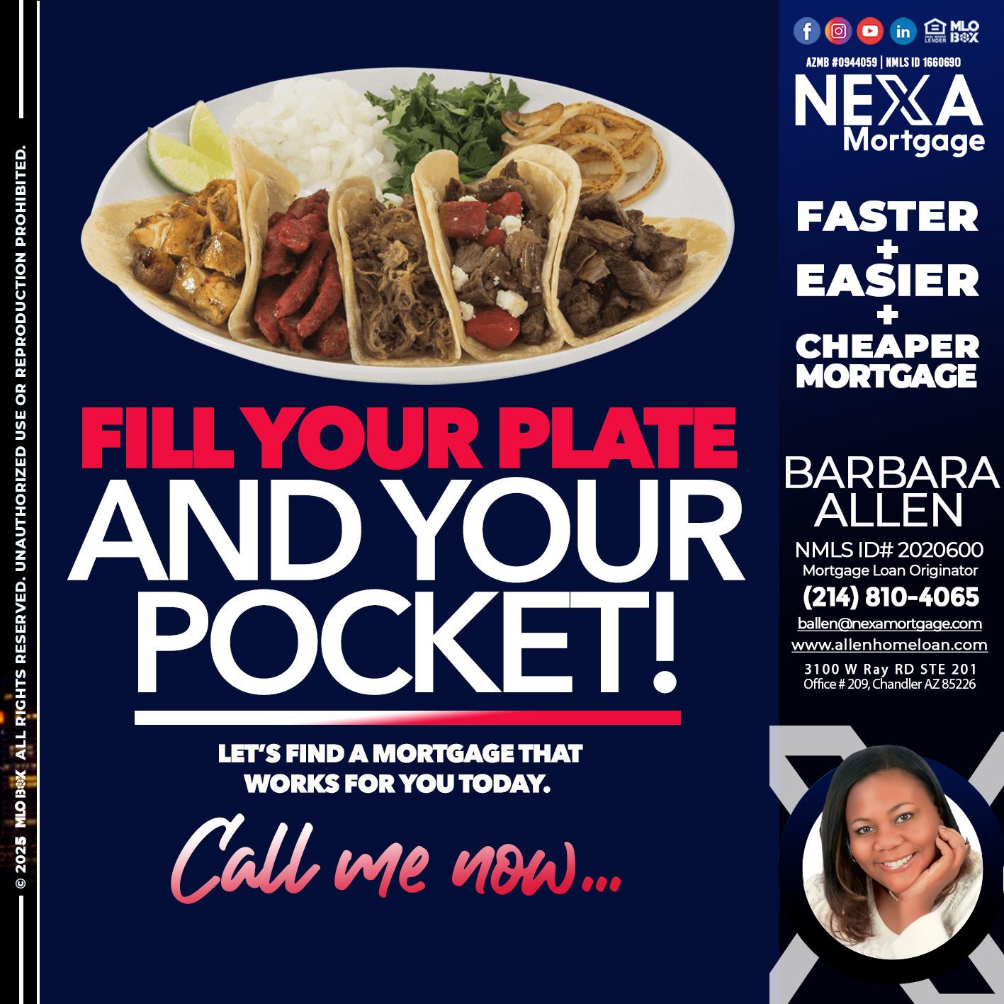 FILL YOUR PLATE - Barbara Allen -Mortgage Consultant
