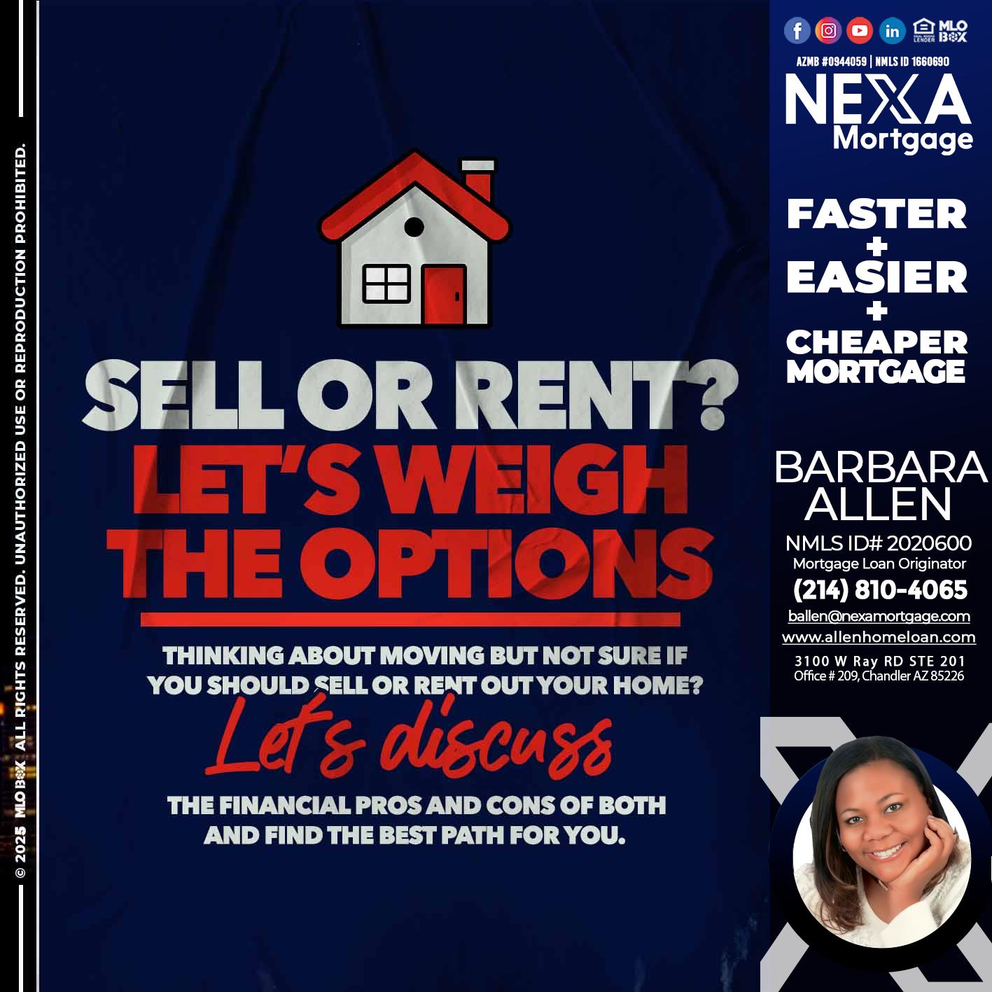 SELL OR RENT? - Barbara Allen -Mortgage Consultant