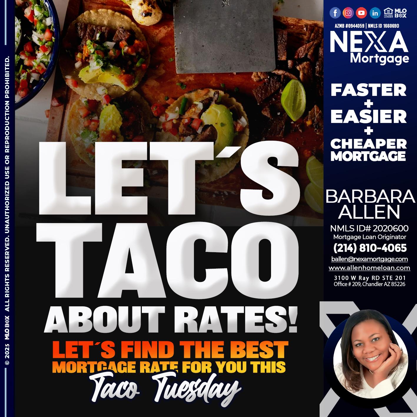 LETS TACO - Barbara Allen -Mortgage Consultant