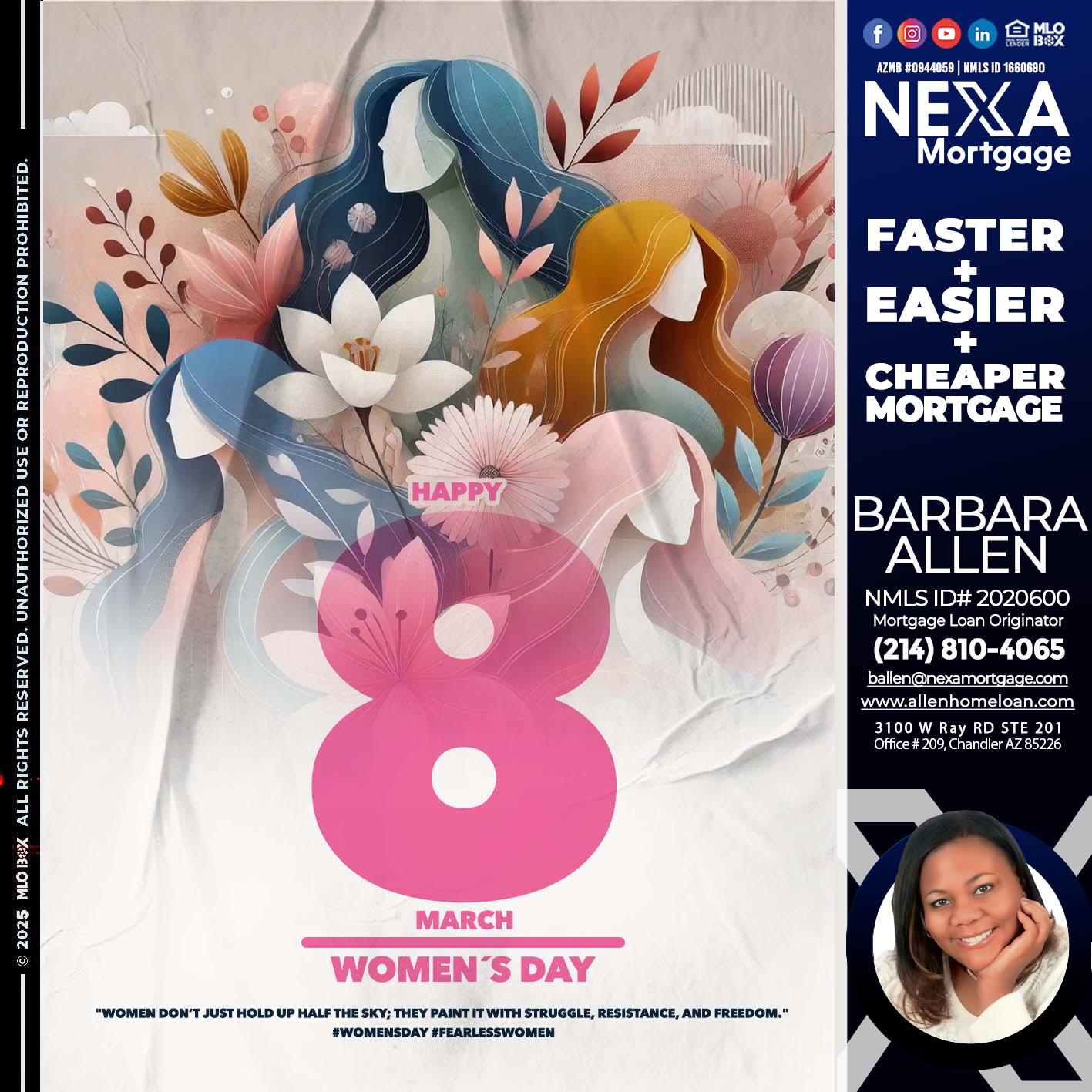 WOMEN´S DAY - Barbara Allen -Mortgage Consultant