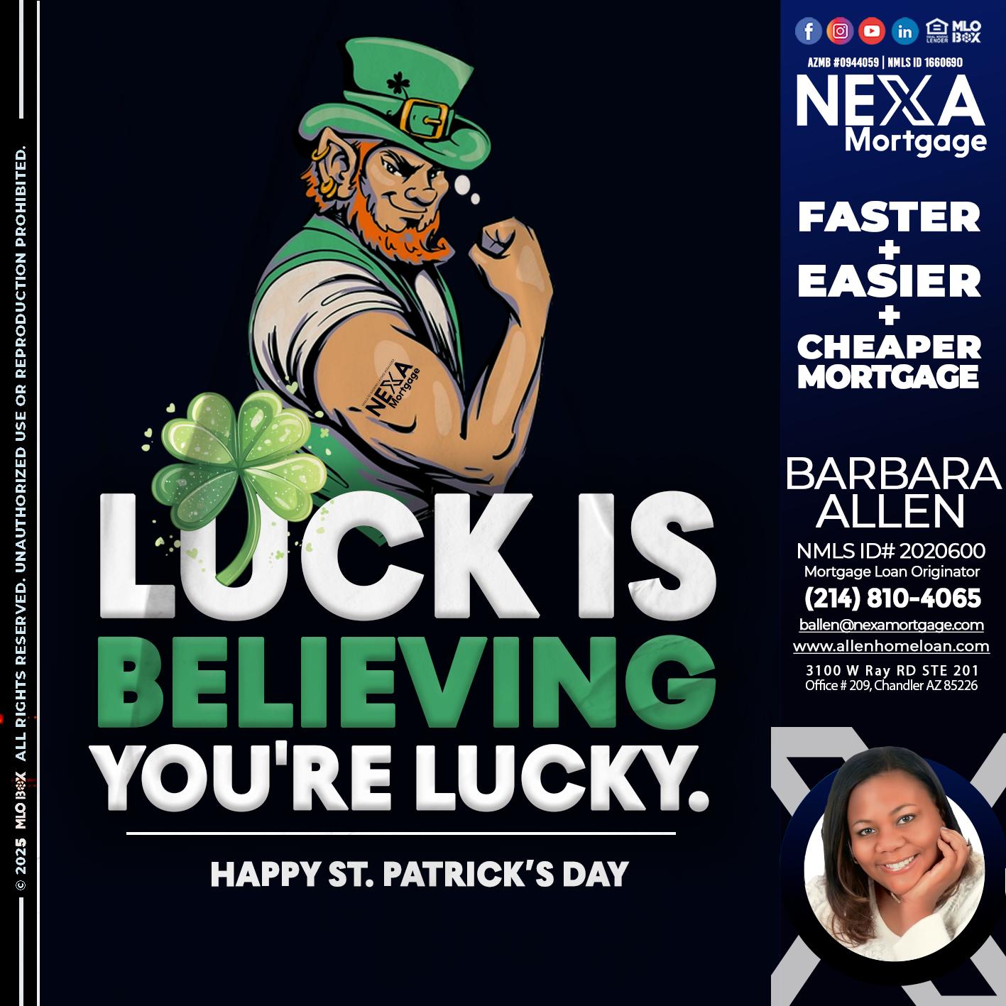 ST. PATRICKS DAY - Barbara Allen -Mortgage Consultant