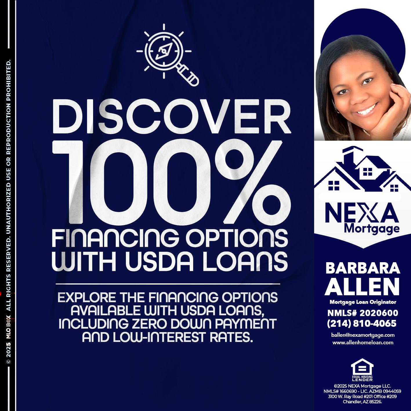 DISCOVER 100% - Barbara Allen -Mortgage Consultant