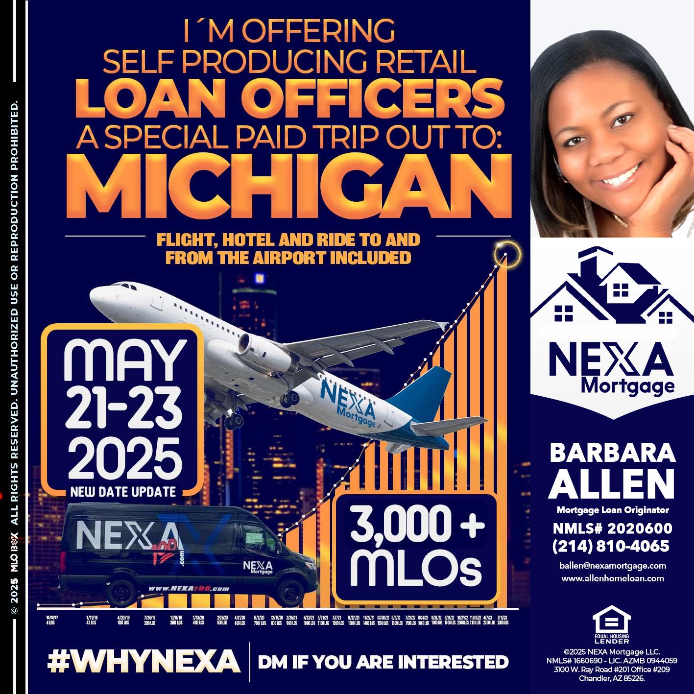 MICHIGAN TRIP (DATE UPDATE? - Barbara Allen -Mortgage Consultant