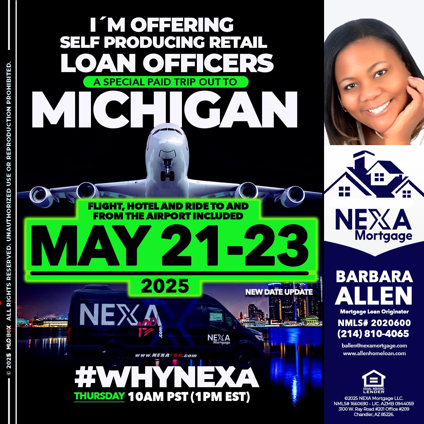 MICHIGAN TRIP - Barbara Allen -Mortgage Consultant