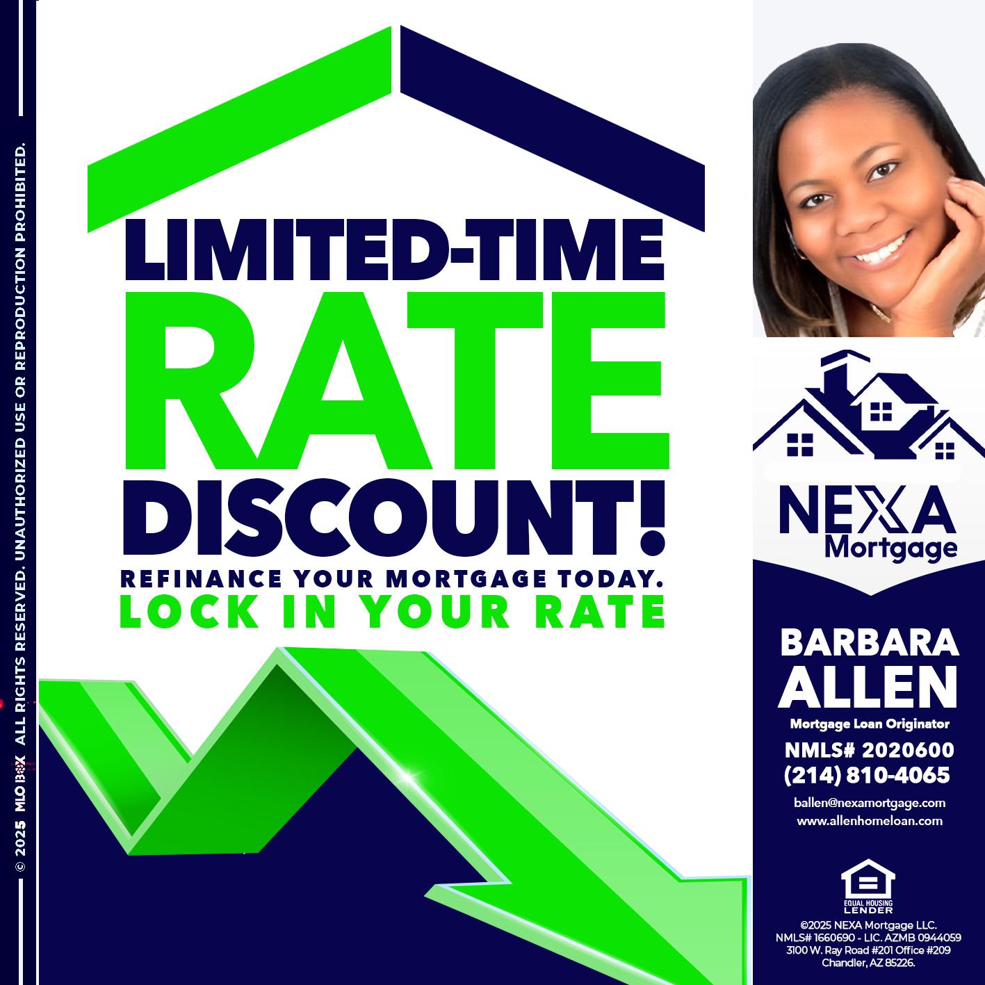 LIMITED TIME - Barbara Allen -Mortgage Consultant