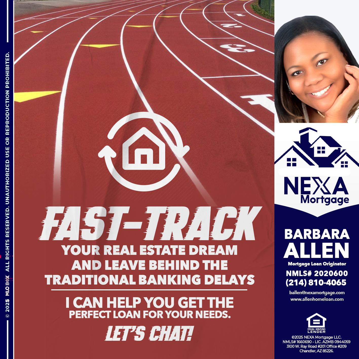 FAST TRACK - Barbara Allen -Mortgage Consultant