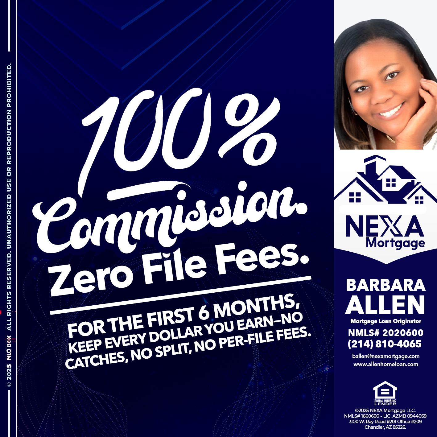 100% COMMISSION - Barbara Allen -Mortgage Consultant