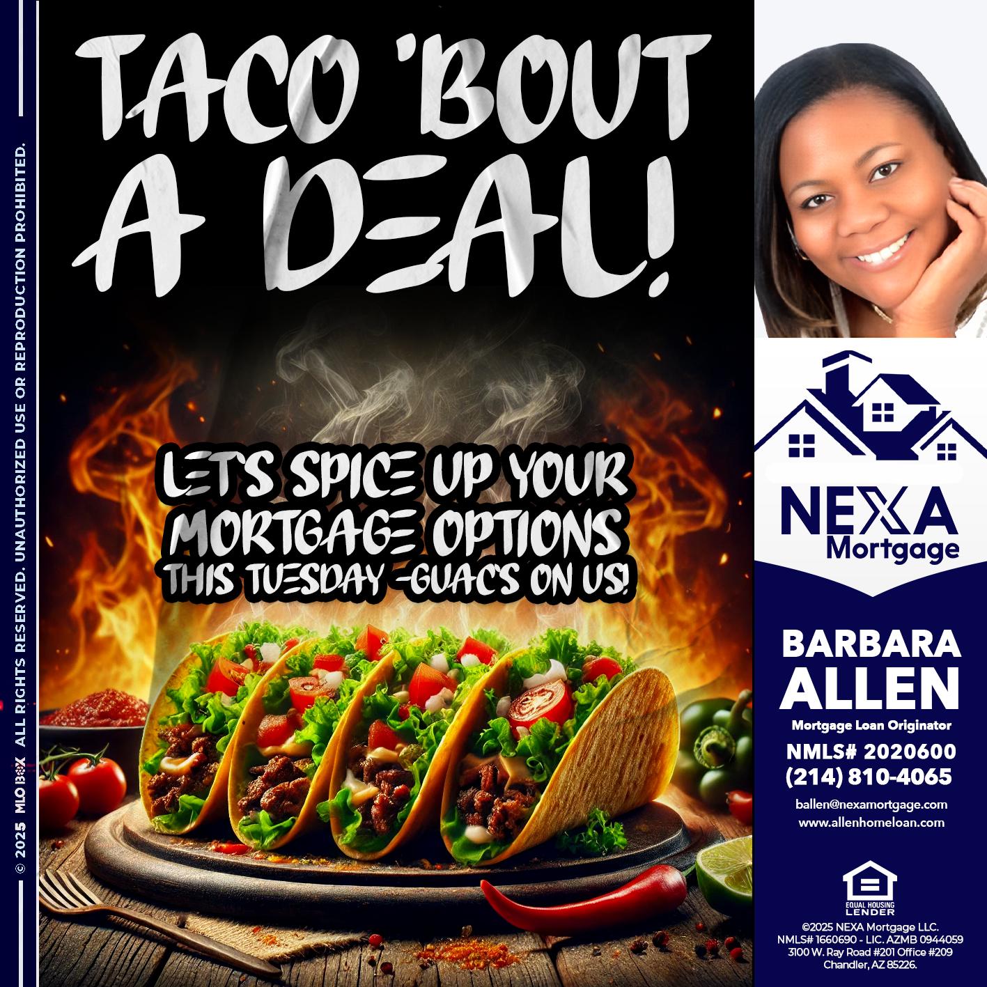 TACO BOUT - Barbara Allen -Mortgage Consultant