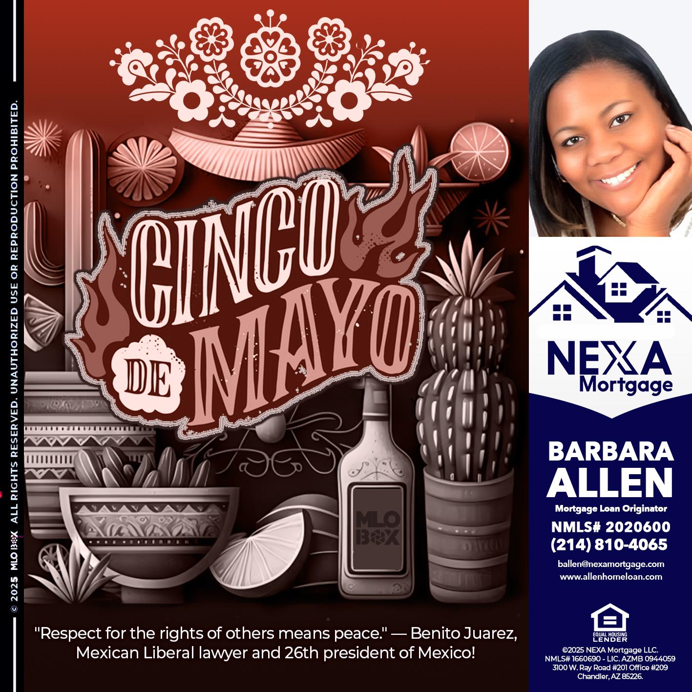 Feliz 5 de Mayo - Barbara Allen -Mortgage Consultant
