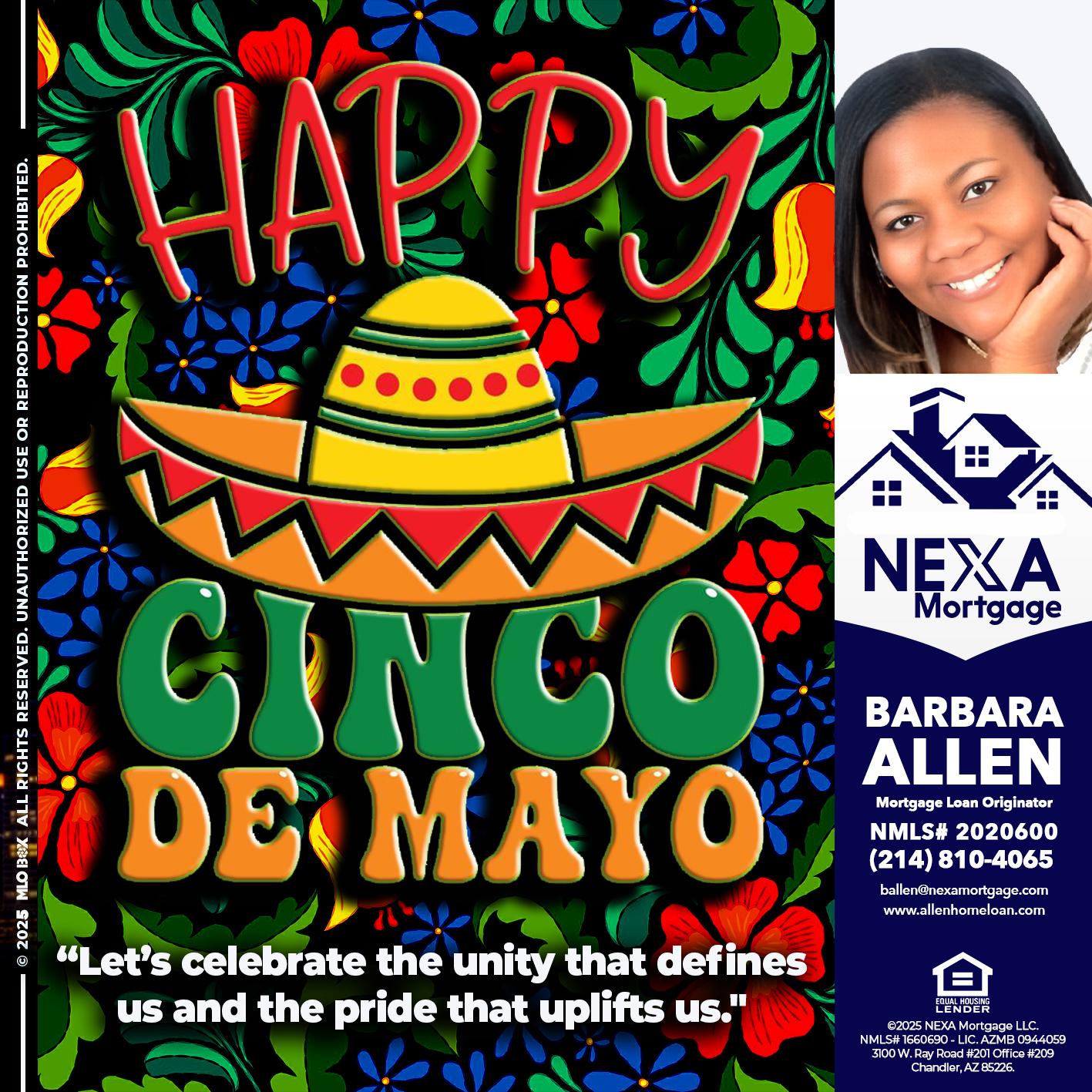 Happy 5 de Mayo - Barbara Allen -Mortgage Consultant