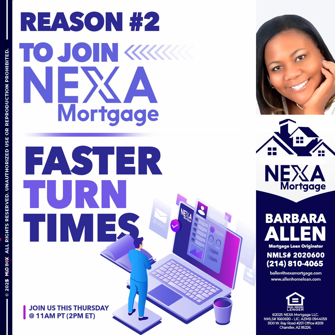 REASON 2 - Barbara Allen -Mortgage Consultant