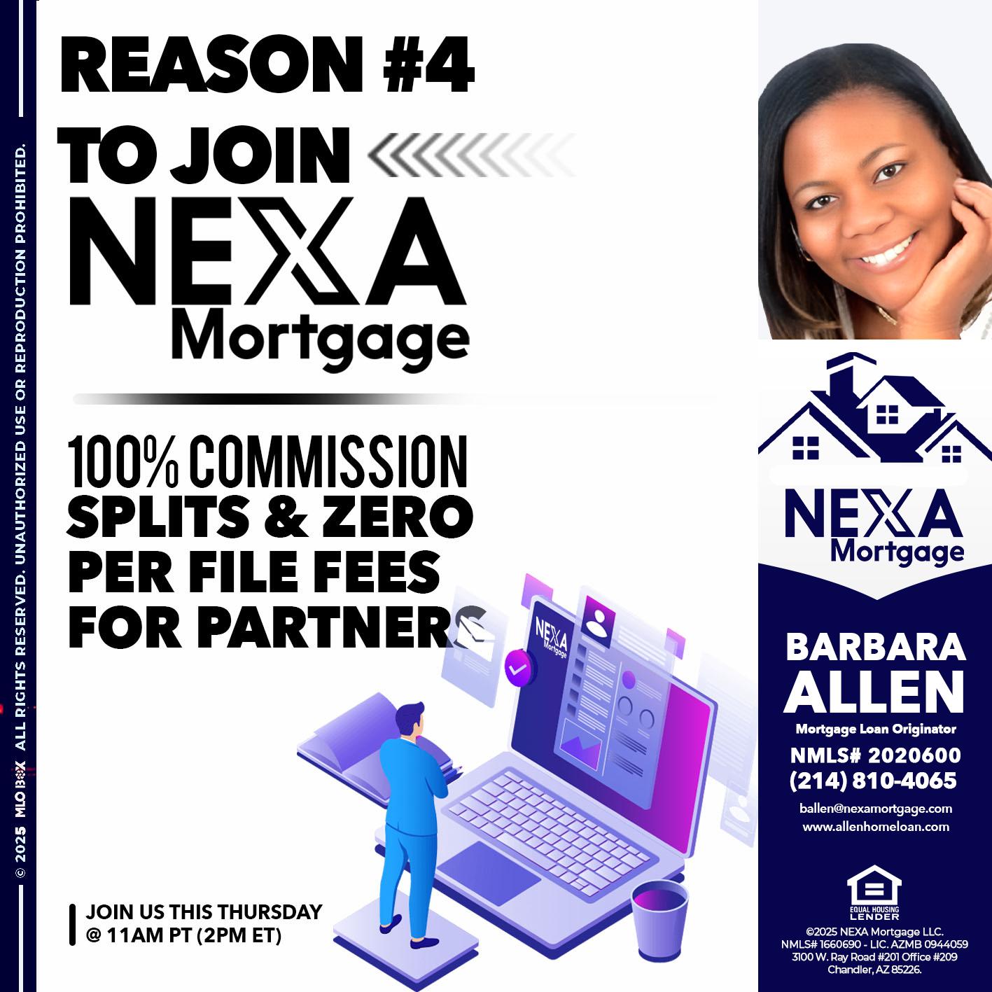 REASON 4 - Barbara Allen -Mortgage Consultant