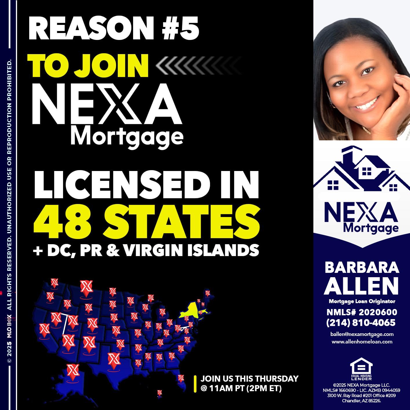 REASON 5 - Barbara Allen -Mortgage Consultant