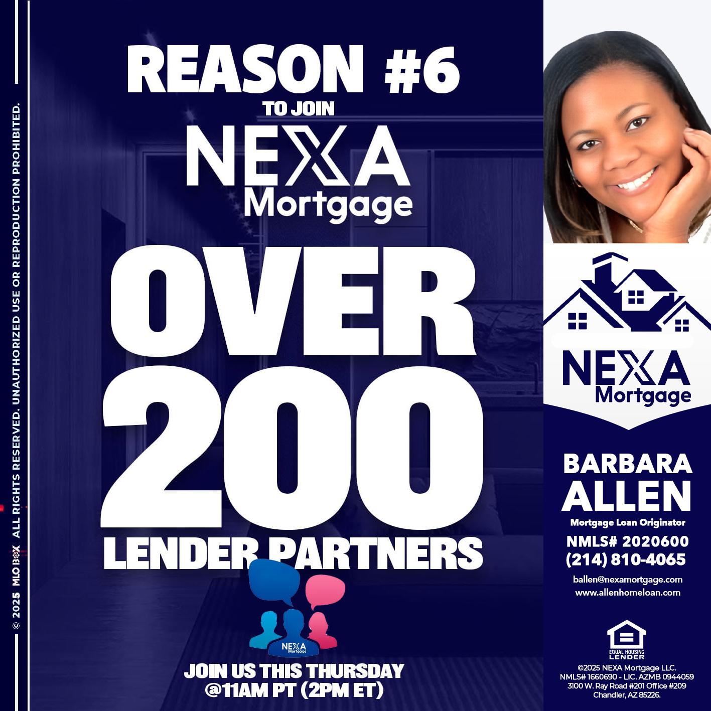 REASON 6 - Barbara Allen -Mortgage Consultant