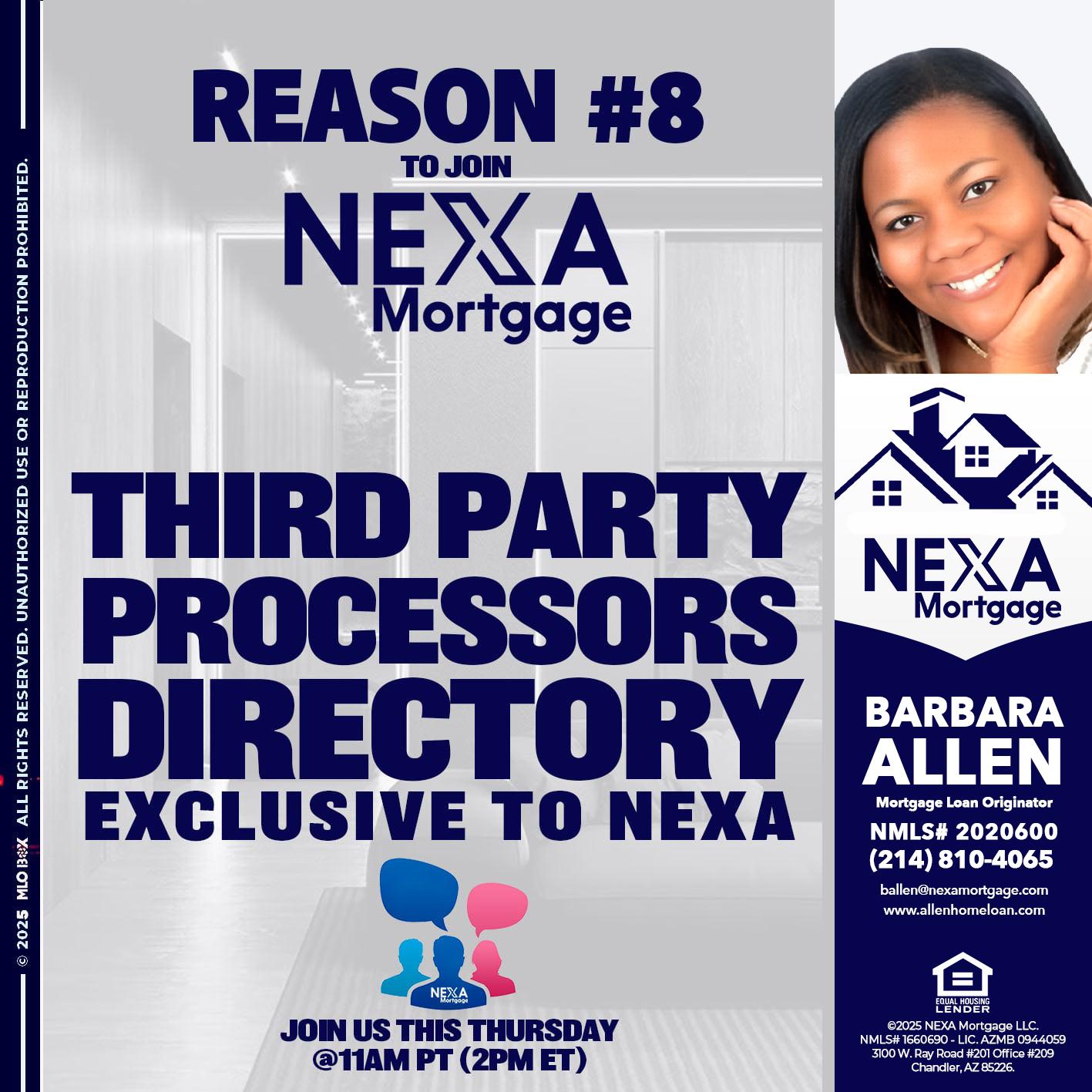 REASON 8 - Barbara Allen -Mortgage Consultant