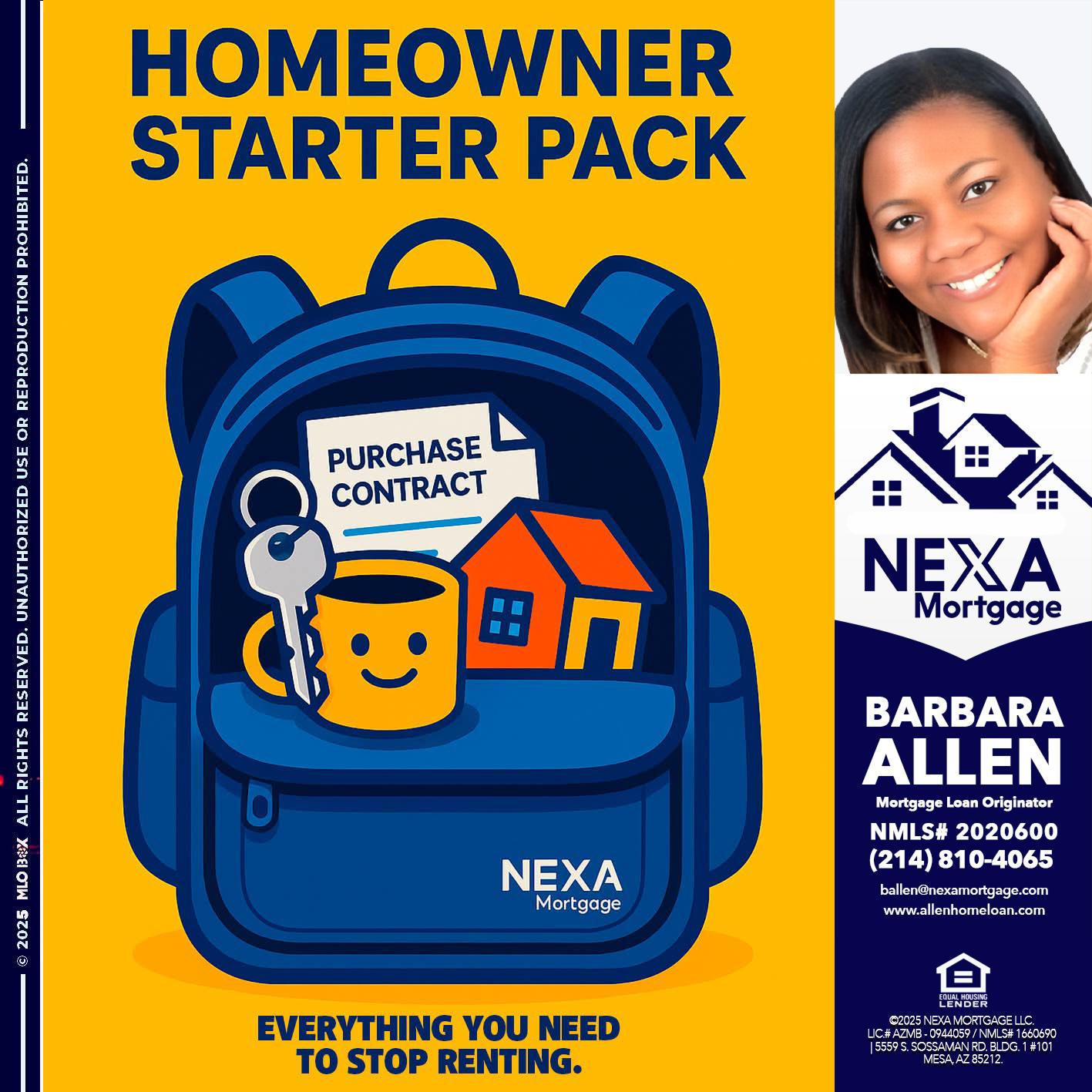 NEED A HOMEOWNER PACK.. - Barbara Allen -Mortgage Consultant