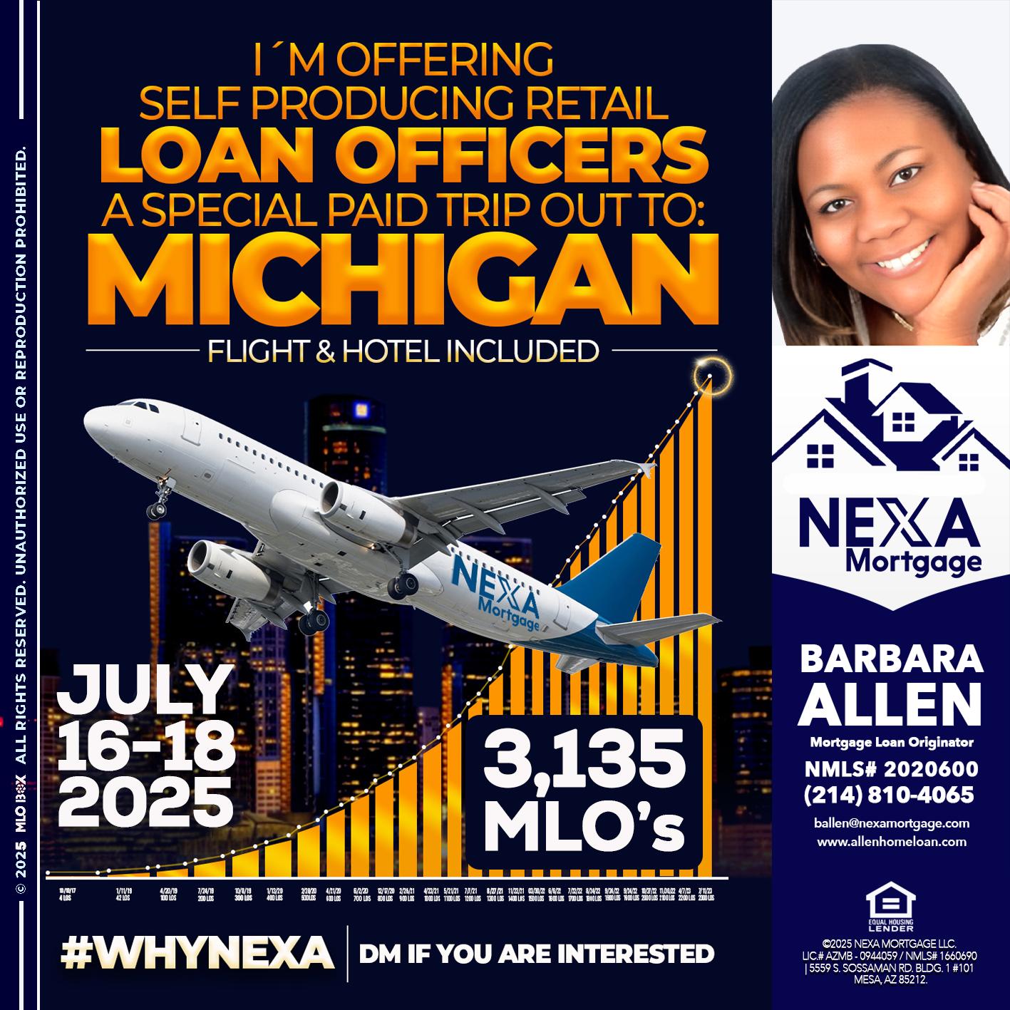 MICHIGAN TRIP - Barbara Allen -Mortgage Consultant