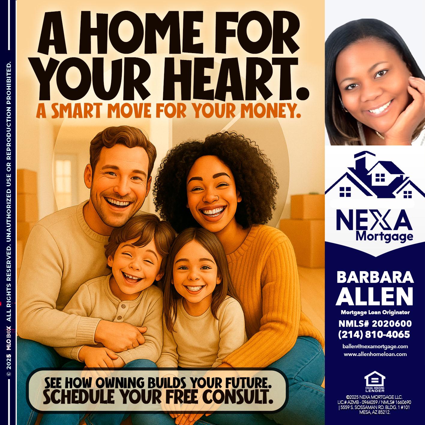 A HOME FOR - Barbara Allen -Mortgage Consultant