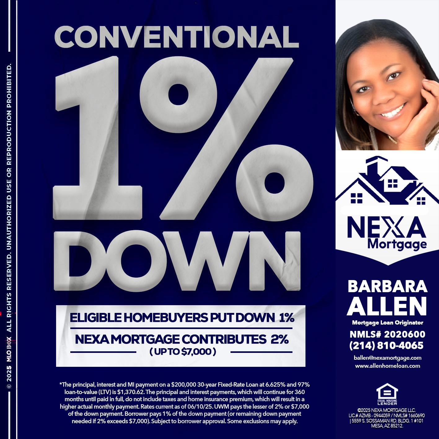 CONVENTIONAL - Barbara Allen -Mortgage Consultant
