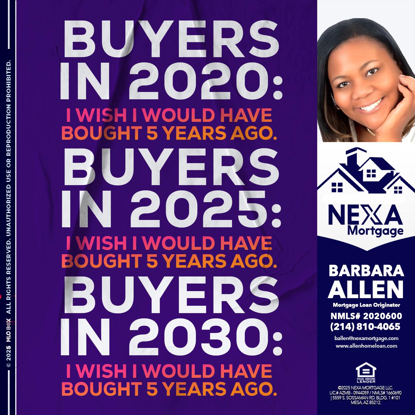 BUYERS IN 2020 - Barbara Allen -Mortgage Consultant