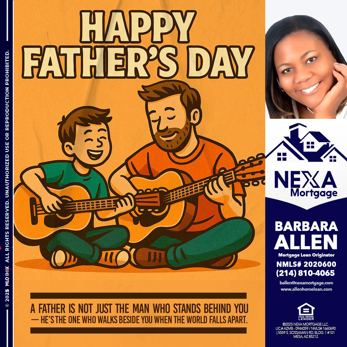 HAPPY FATHERS DAY - Barbara Allen -Mortgage Consultant