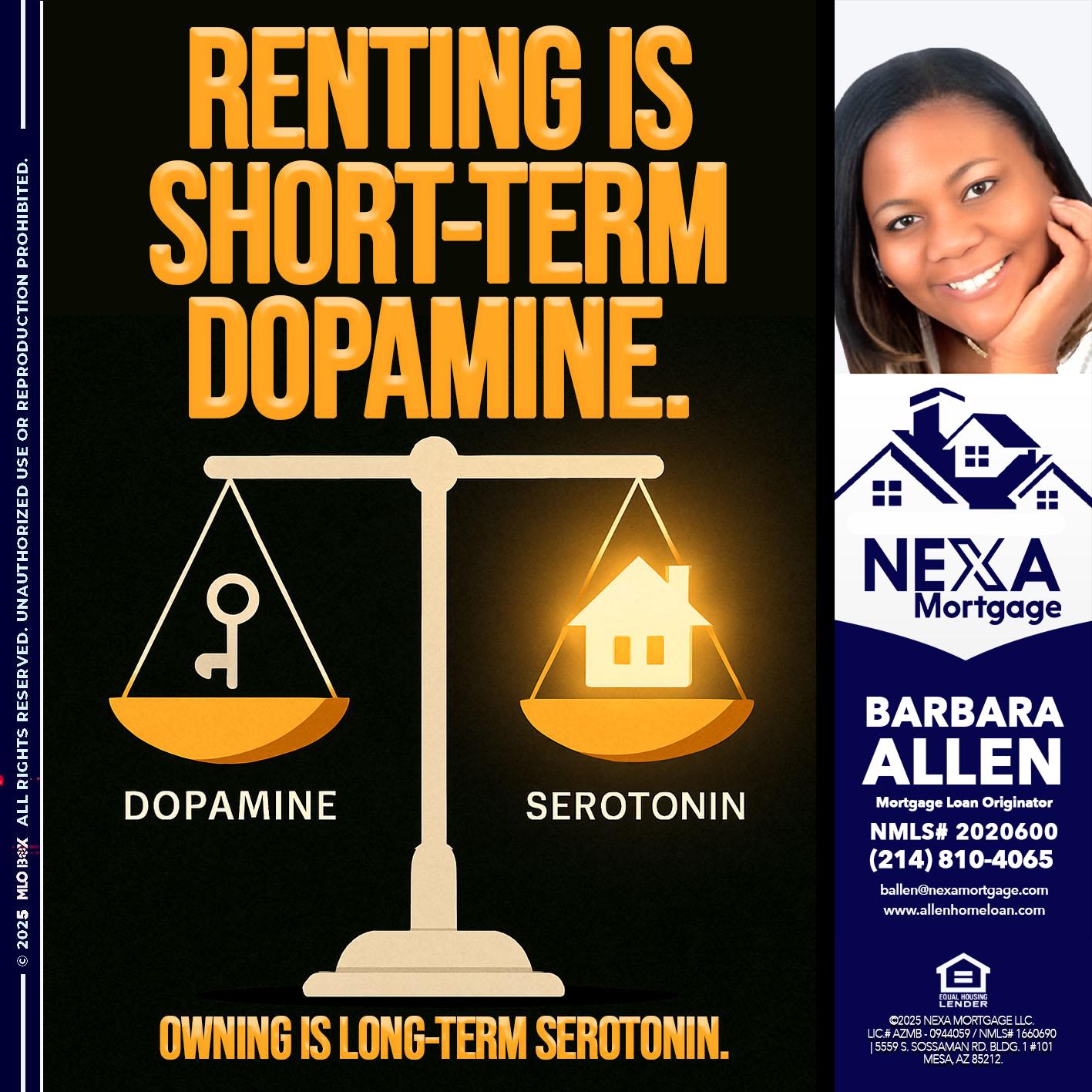 RENTING IS SHORT TERM - Barbara Allen -Mortgage Consultant