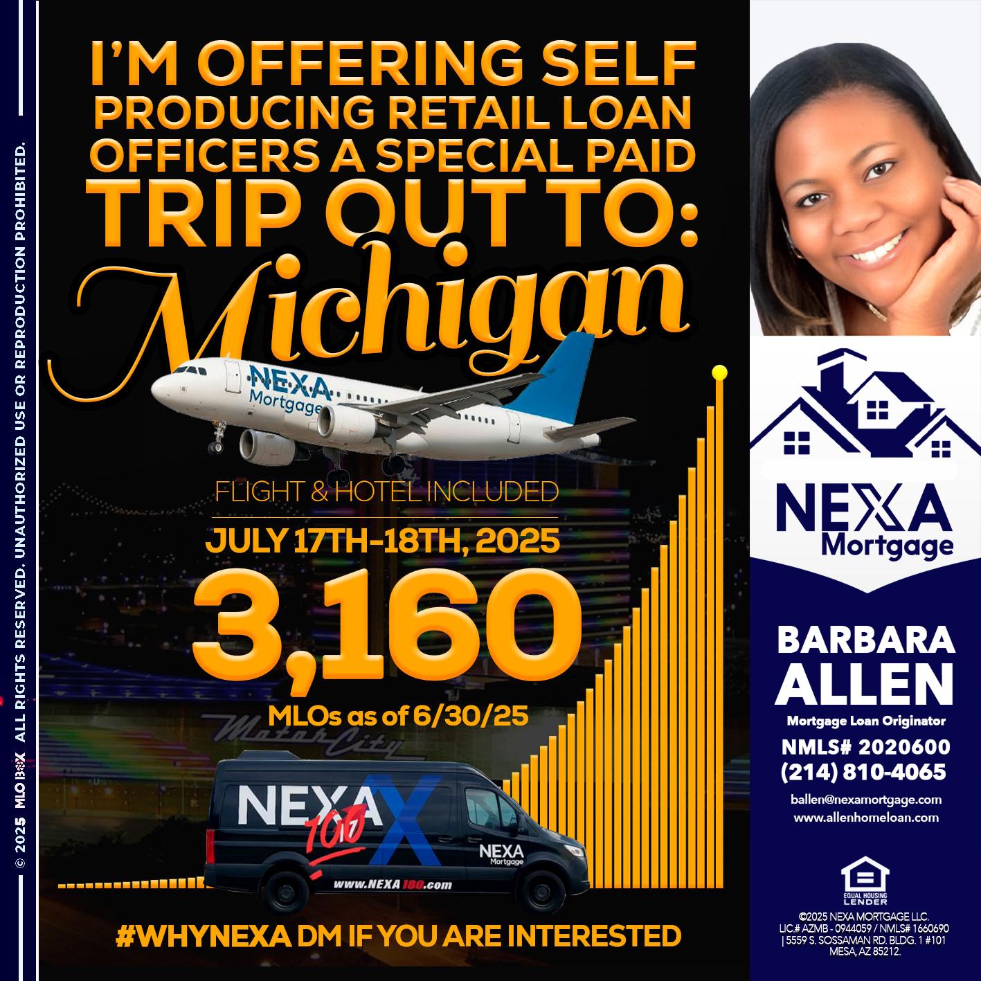 MICHIGAN TRIP - Barbara Allen -Mortgage Consultant