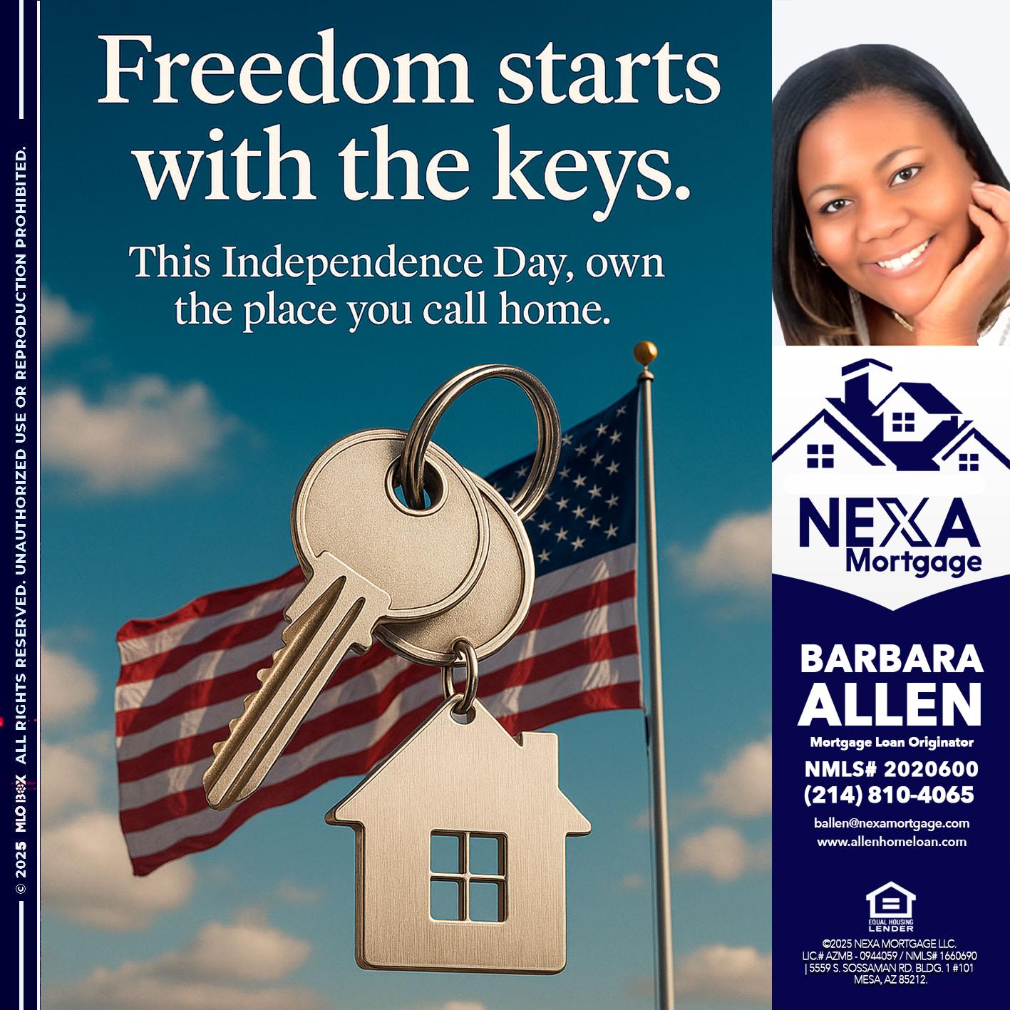 FREEDOM STARTS - Barbara Allen -Mortgage Consultant