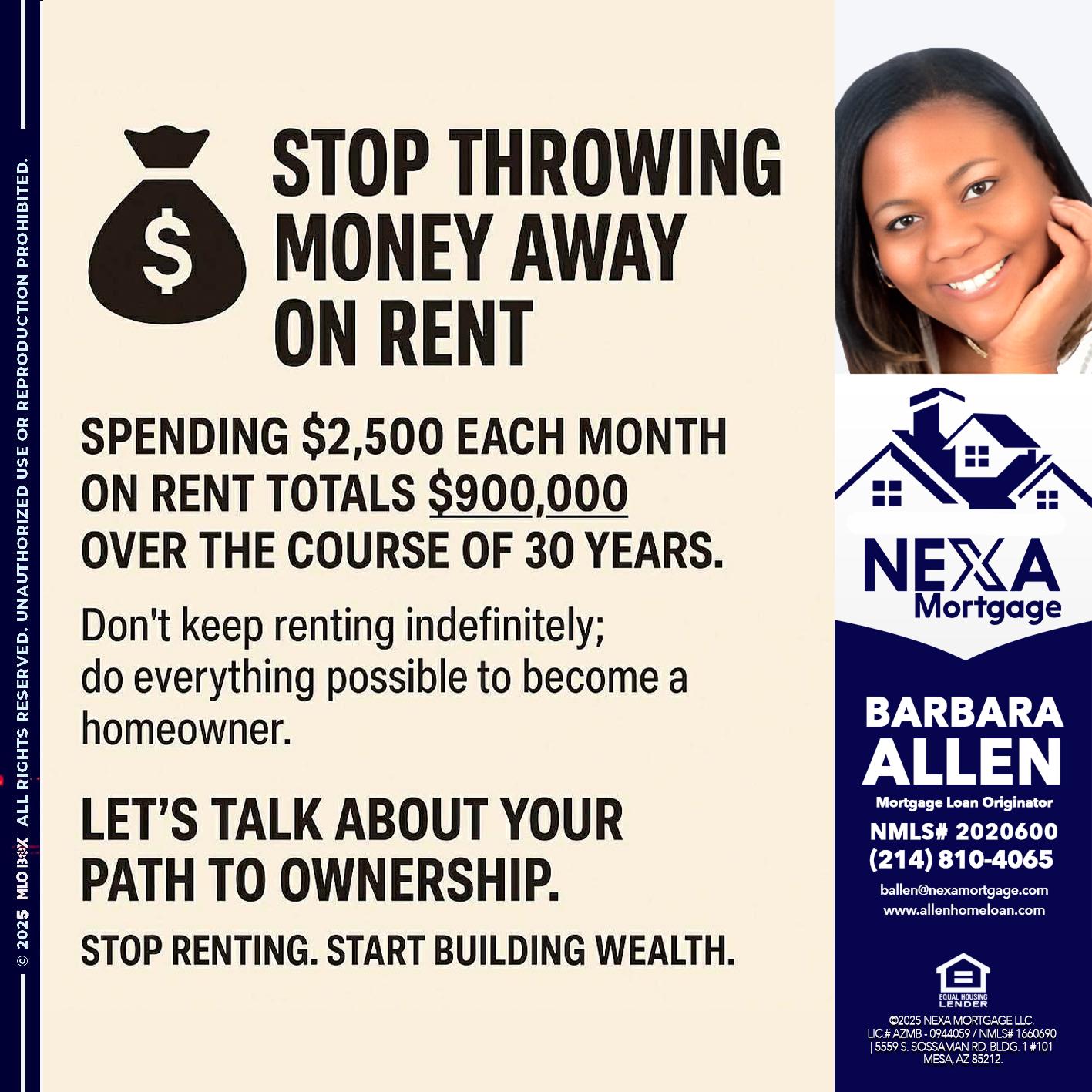 STOP THROWING - Barbara Allen -Mortgage Consultant