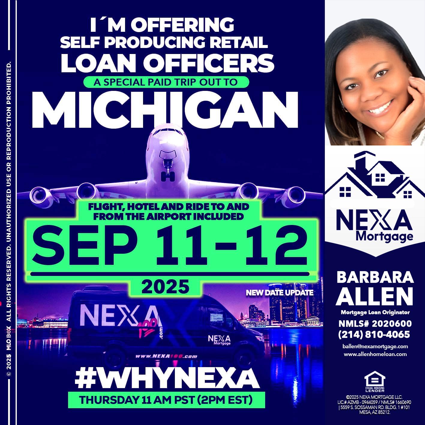 michigan sep 11-12 - Barbara Allen -Mortgage Consultant