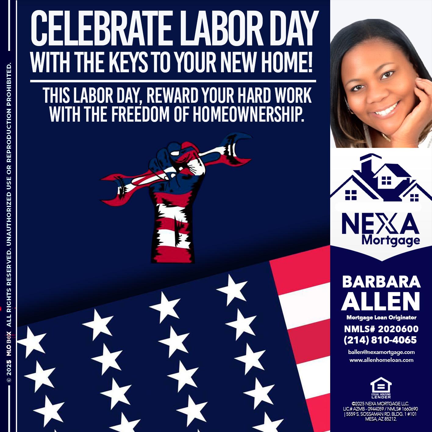 CELEBRATE LABOR DAY - Barbara Allen -Mortgage Consultant