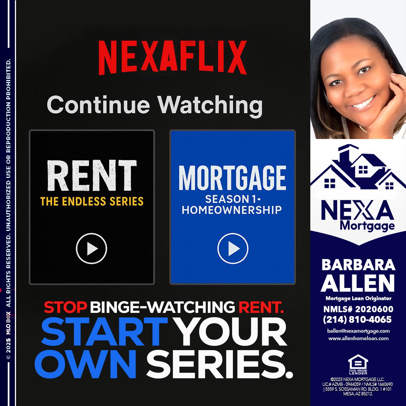 NEXAFLIX - Barbara Allen -Mortgage Consultant