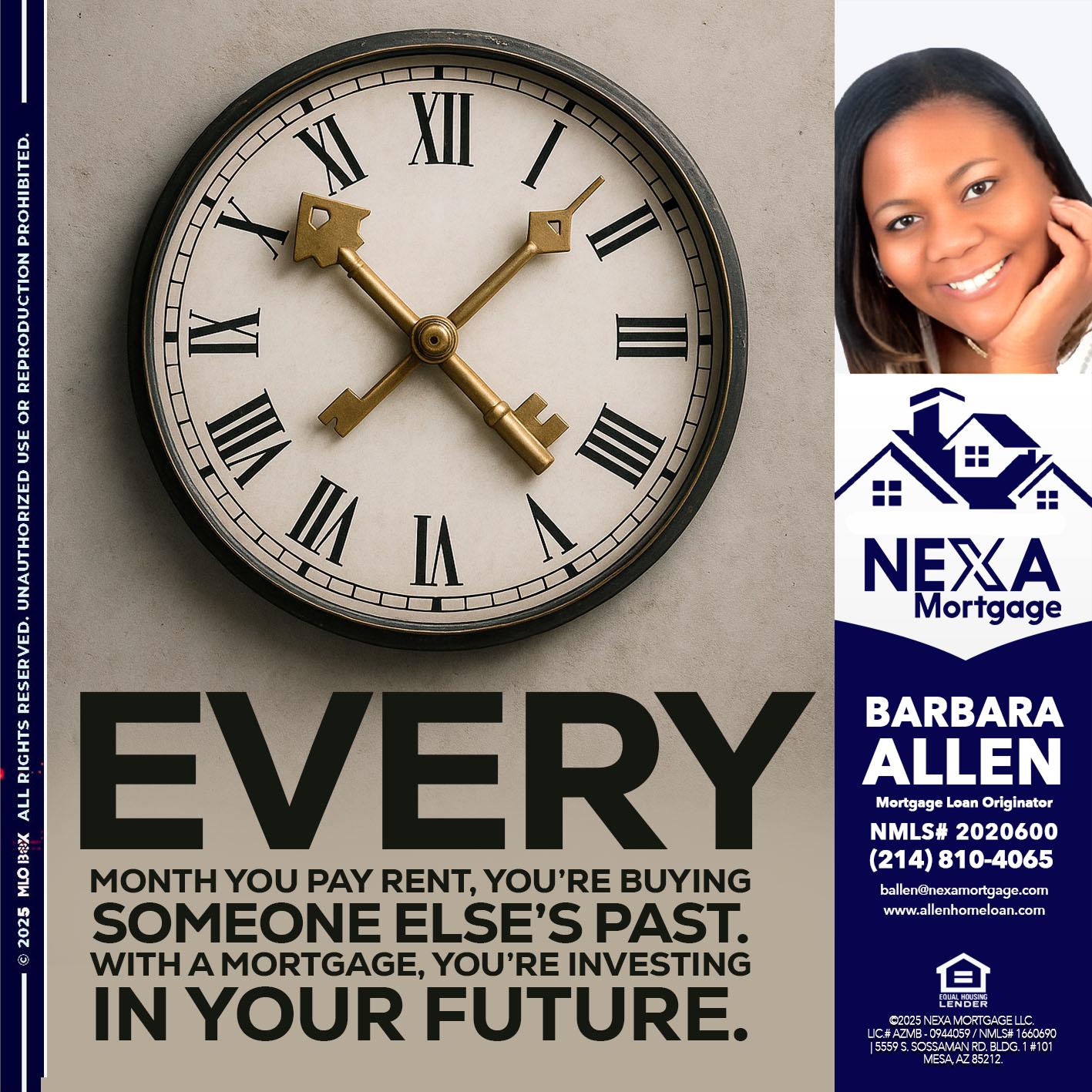 EVERY MONTH - Barbara Allen -Mortgage Consultant