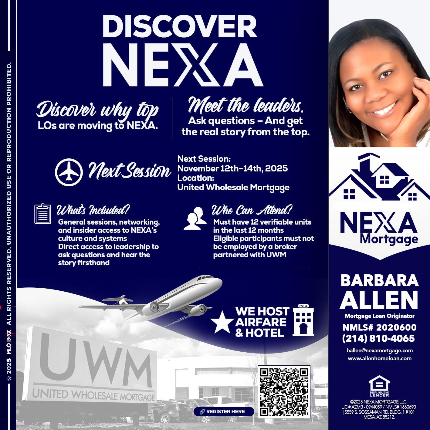 DISCOVER NEXA - Barbara Allen -Mortgage Consultant