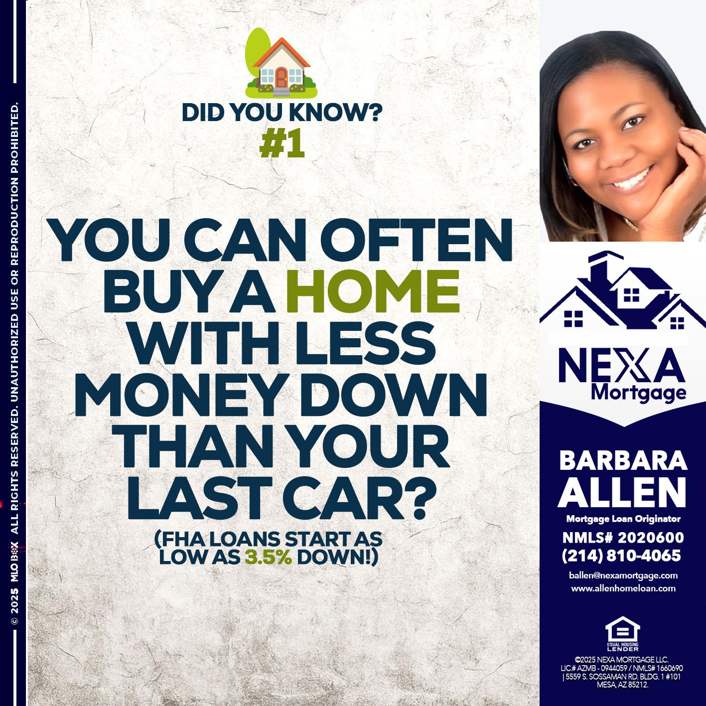 DID YOU KNOW #1 - Barbara Allen -Mortgage Consultant