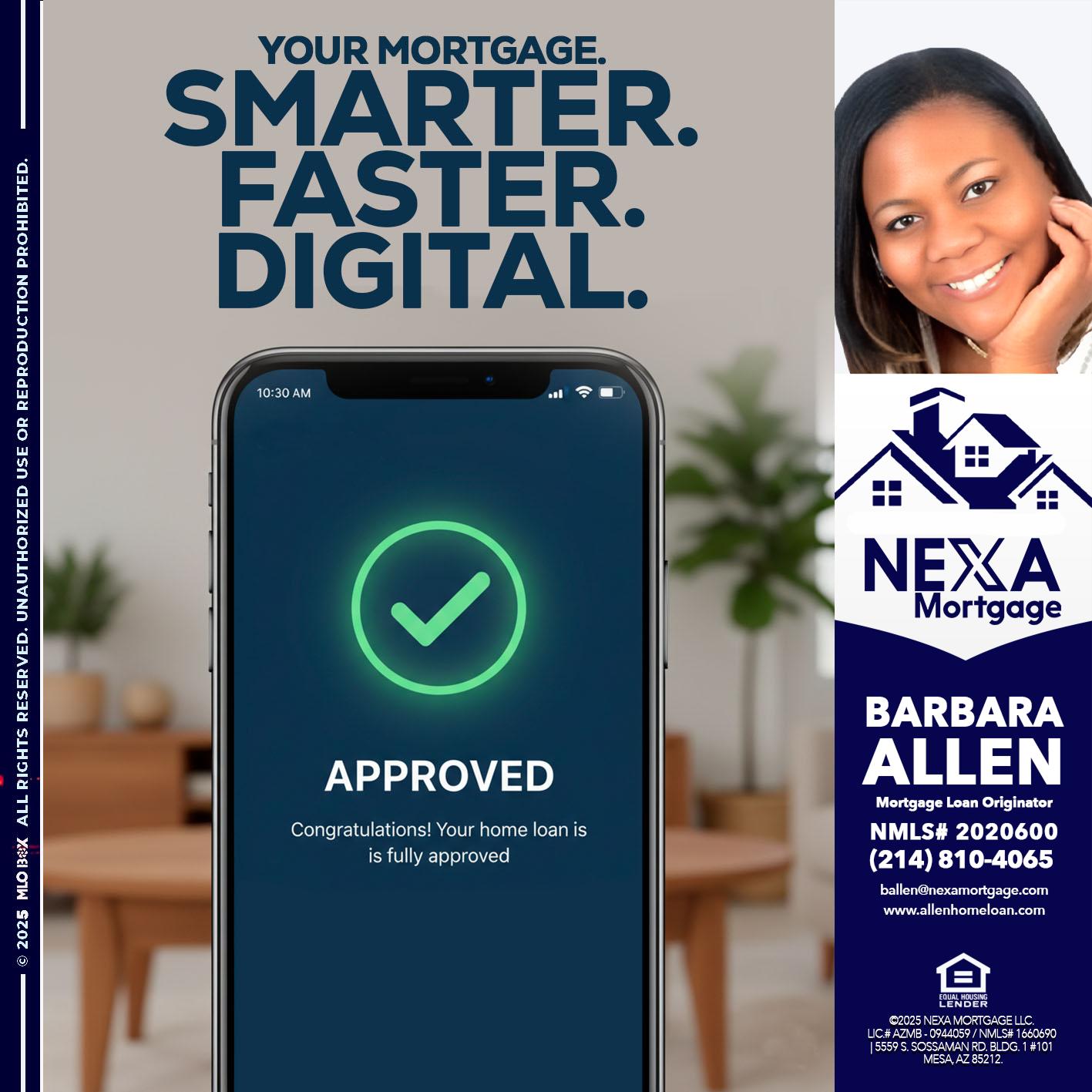 smarter faster digital - Barbara Allen -Mortgage Consultant