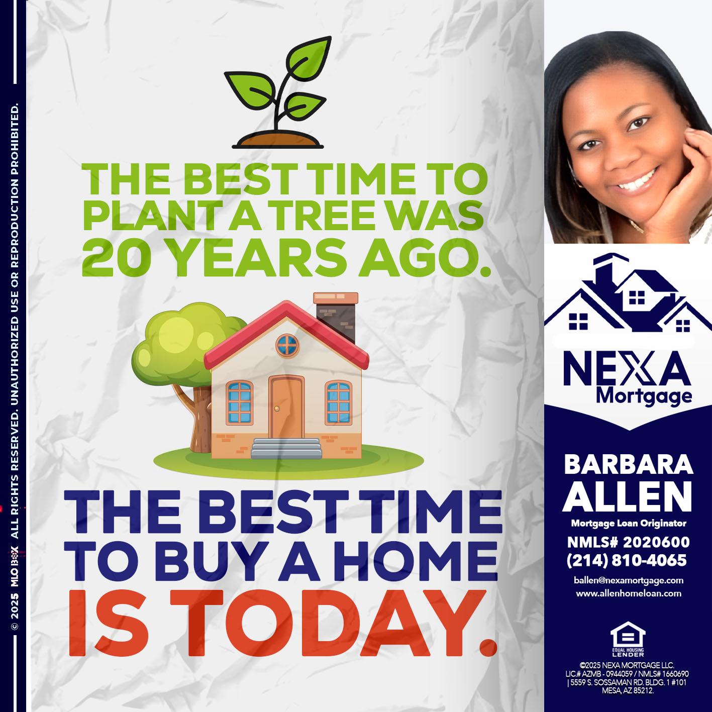 BEST TIME TO - Barbara Allen -Mortgage Consultant
