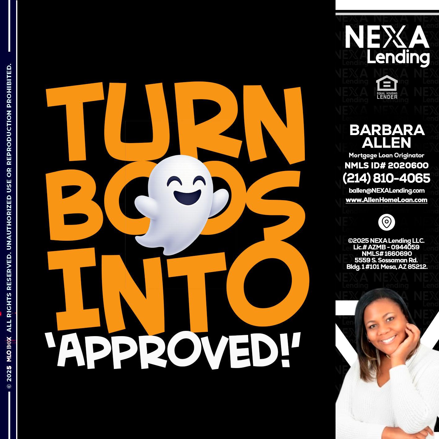 turn boos into - Barbara Allen -Mortgage Consultant