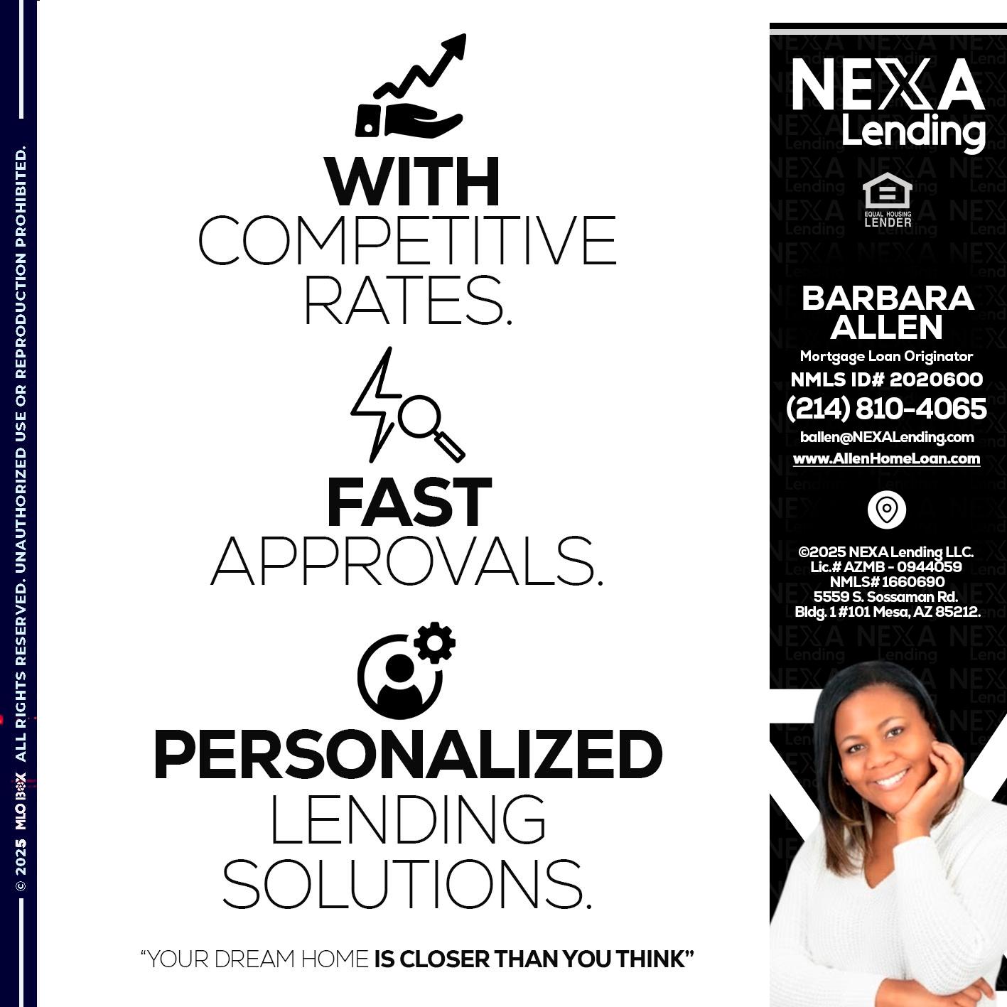 WITH COMPETITIVES RATES - Barbara Allen -Mortgage Consultant