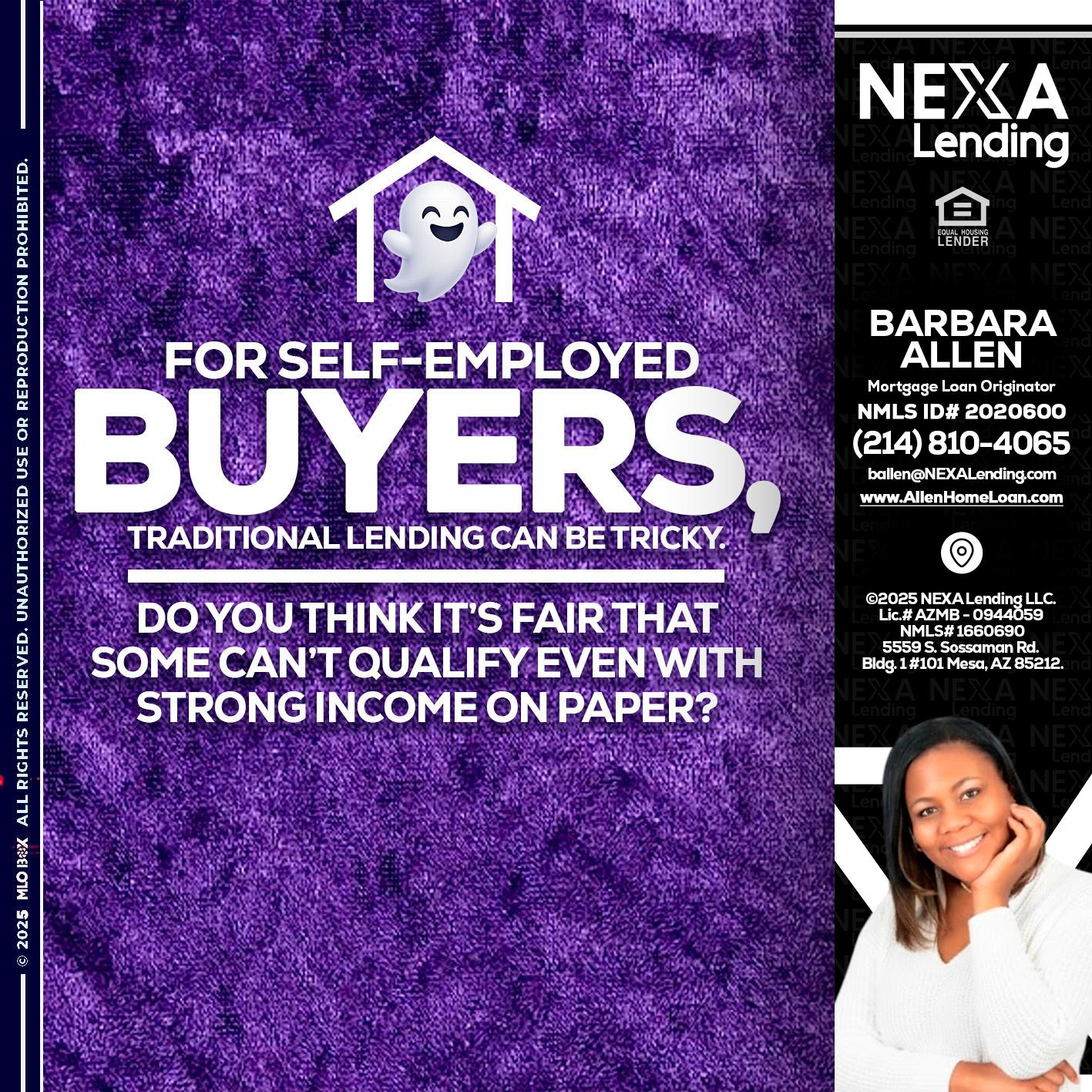 for self employed - Barbara Allen -Mortgage Consultant