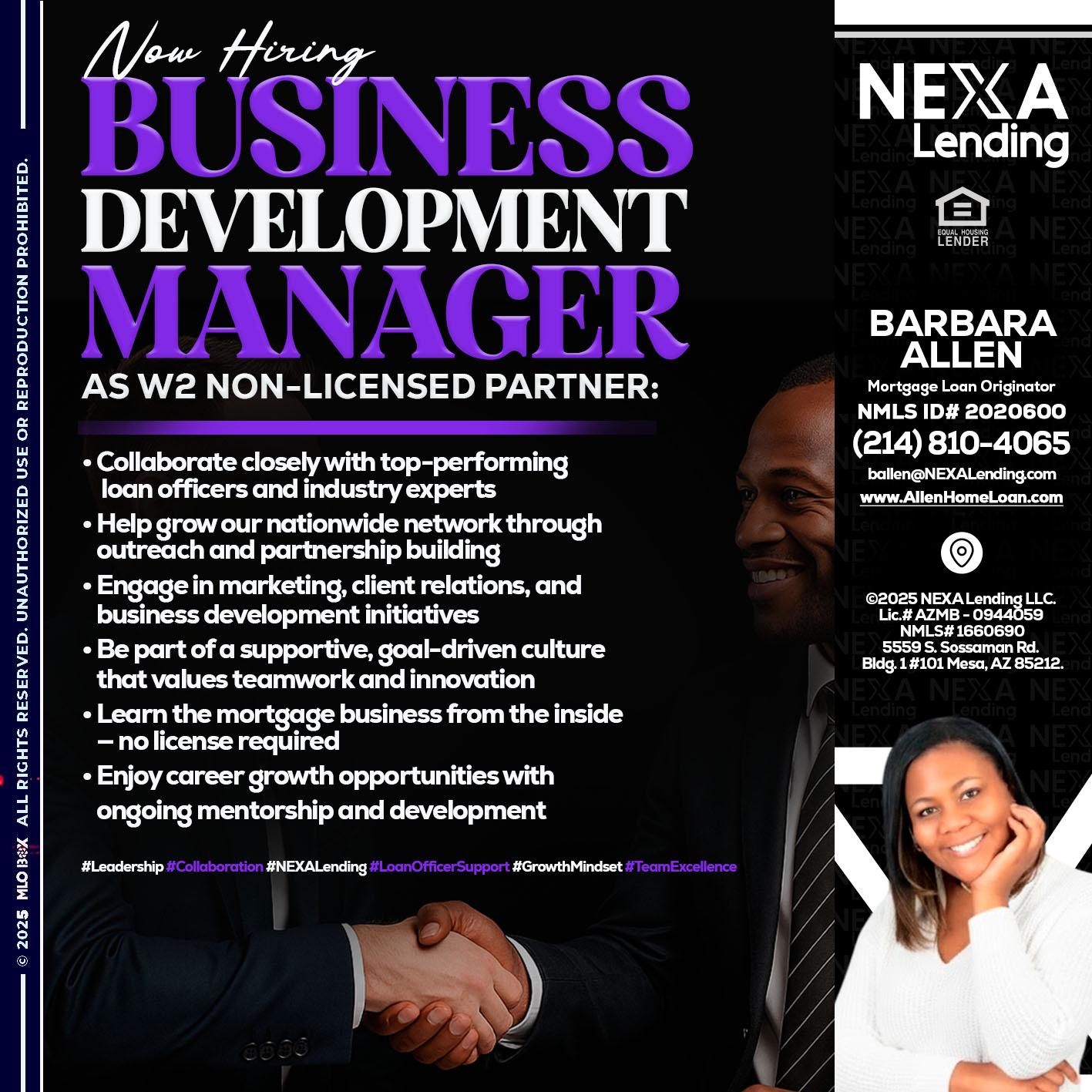 NOW HIRING - Barbara Allen -Mortgage Consultant