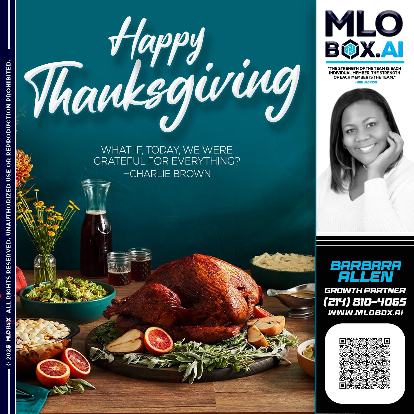 HAPPY THANKSGIVING - Barbara Allen -Mortgage Consultant