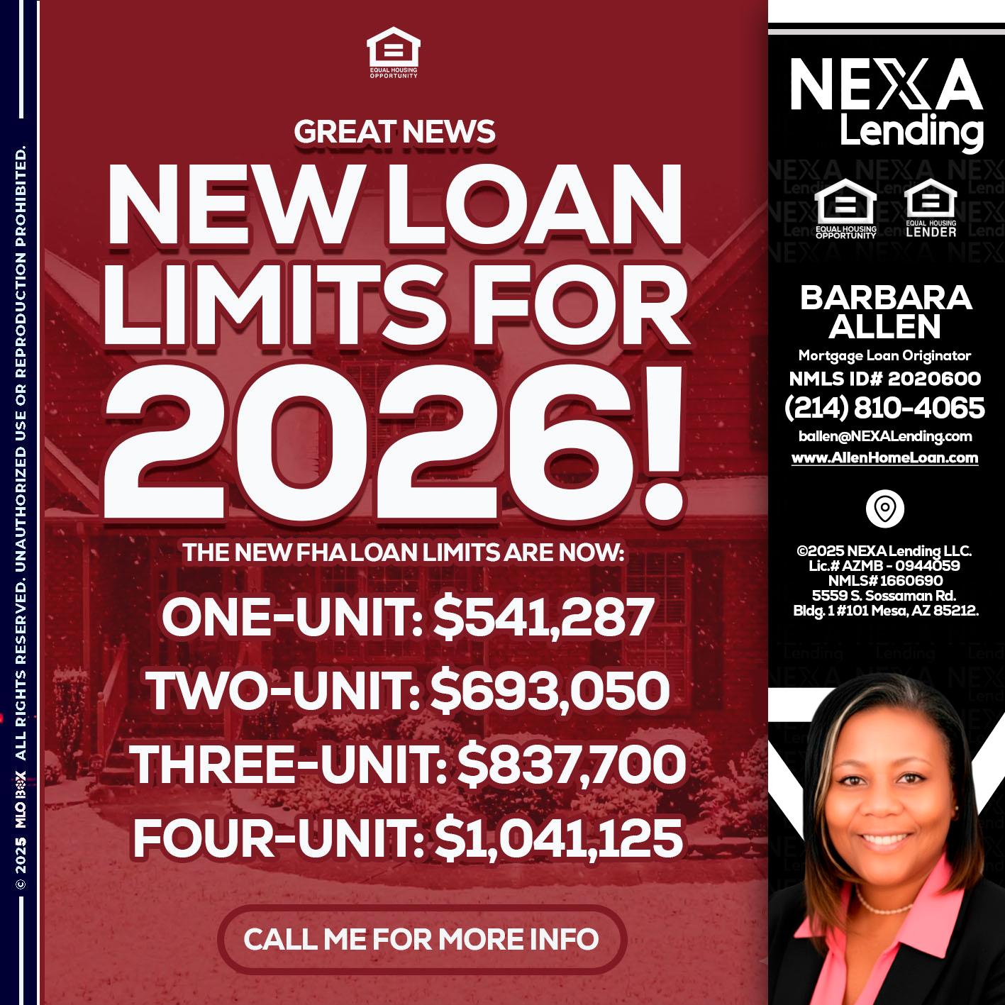 loan limits - Barbara Allen -Mortgage Consultant